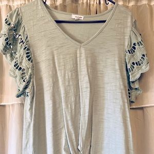 Statement Sleeve Front Tie Top